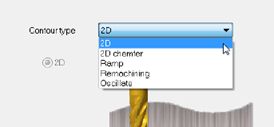 Mastercam - Set contour type to 2D
