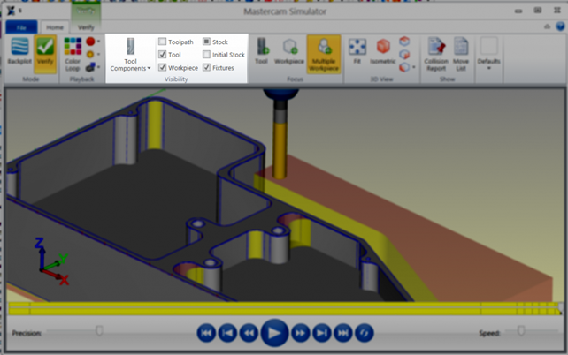 Mastercam Verify - Run the simulator/verify