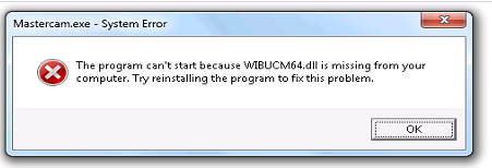 WIBUCM64.dll error message