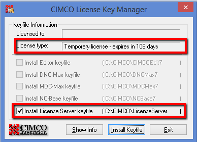 Temporary License File for a Server Setup
