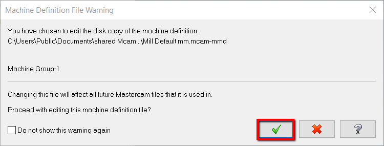 machine definition file warnings