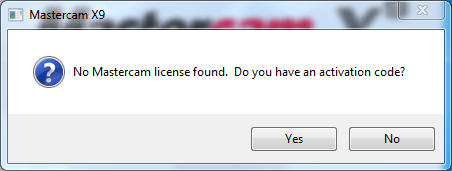 no mastercam license found message