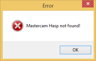 Error Mastercam Hasp not found